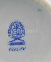 Herendi zöld Fleurs des Indes (Indiai kosár) mintás háncsnyomott felületű váza, jelzett, m: 23,5 cm