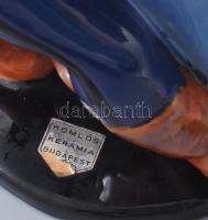 Komlós Kerámia Budapest táncospár. Jelzett: masszába nyomva és címkével is, talpánál kis pattogzássa...