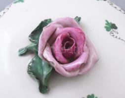 Herend petrezselyemlevél mintás bonbonier, jelzett, pattogzással, d: 12 cm