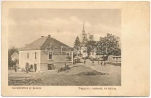 1940 Kőszegremete, Remetea Oasului; Cooperativa si Scoala / Fogyasztási szövetkezet üzlete és iskola, templom. Weisz Zoltán kiadása / cooperative shop, school, church (EB)