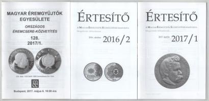 2015-2016. 25db-os színes MNB tájékoztatólap tétel, több egyforma! + 2016-2017. AZ ÉREM c. folyóirat...