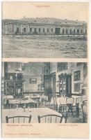 Mócs, Mociu; Nagyvendéglő, étterem és kávéház, belső, Lakatos László, Edelstein Jakab üzlete. Csízhegyi S. fényképész / restaurant and café, interior, shops (EB)