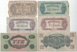 1944. 1P + 2P + 5P (2x) + 10P + 20P + 50P + 100P + 1000P "Vöröshadsereg Parancsnoksága" T:...