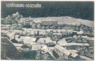 1909 Segesvár, Schässburg, Sighisoara; télen este. Fritz Teutsch kiadása / in winter at night (EK)