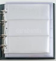 Leuchtturm műbőr négygyűrűs berakó album bankjegyek számára, összesen ~72db, kettes-, hármas- és osz...