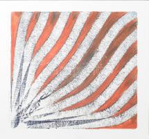 Khell Zoltán (1953-2023): Lángolás. 2002, aquatinta, papír. Számozott, művészpéldány, üvegezett kere...