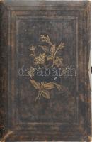 cca 1880-1910 Régi családi fotóalbum, keményhátú fotókkal (vizitkártyák, kabinetfotók), közte sok ka...