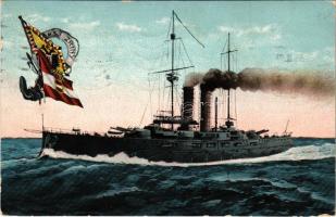 1914 SMS ZRÍNYI az Osztrák-Magyar Haditengerészet Radetzky-osztályú pre-dreadnought csatahajója / K.u.K. Kriegsmarine / SMS Zrínyi Austro-Hungarian Navy Radetzky-class pre-dreadnought battleship. C. Fano Pola 1913-1914. (Rb)