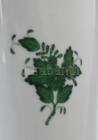 Herend Apponyi zöld mintás váza. Felfelé enyhén szélesedő vázatest, kézzel festett, jelzett, hibátla...