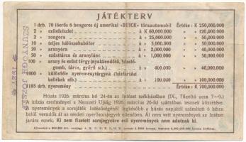 Budapest ~1926. "Fehér Kereszt sorsjegy" 5000K értékben, a Fehér Kereszt Országos Lelenchá...