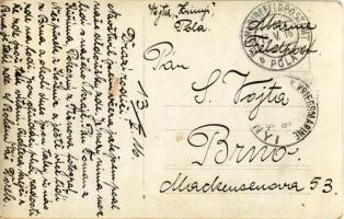 1916 SMS ZRÍNYI az Osztrák-Magyar Haditengerészet Radetzky-osztályú pre-dreadnought csatahajó reflek...