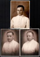 cca 1930 Keszthely, Müller fényképész pecsétjével jelzett, vintage portré felvételek egyházi személyekről, családnevük feliratozva, 5 db fotó ezüst zselatinos fotópapíron, 16x11 cm