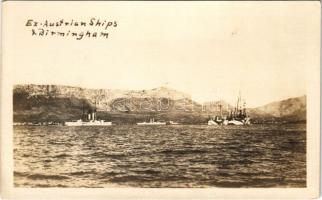 ~1918 Ex-Austrian ships (SMS Zrínyi and Radetzky) and USS Birmingham. photo