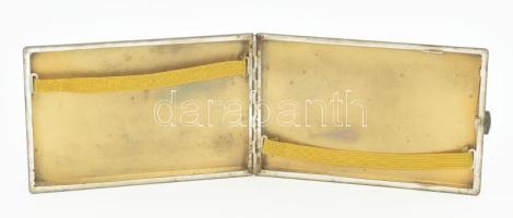 Ezüst (Ag) cigarettatárca aranyozott gilosált díszítéssel, Jelzett 131 g 12x,5 cm
