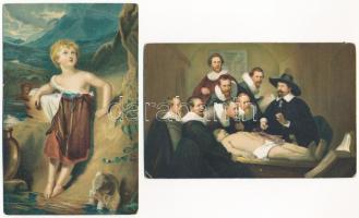 4 db RÉGI Stengel litho művész képeslap vegyes minőségben / 4 pre-1945 Stengel litho art postcards i...