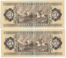 1983. 50Ft (2x) egyugrású sorszámokkal "D 040 071204 - D 040 071206" T:VF,F szép papír Ada...