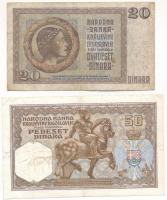 Jugoszlávia 1931. 50D + 1936. 20D T:F folt
Yugoslavia 1931. 50 Dinara + 1936. 20 Dinara C:F spot