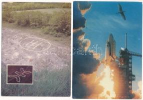 25 db MODERN repülős, repülőgépes, űrrepüléses, UFO-s motívum képeslap