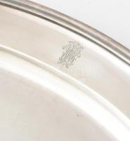 Berndorf szecessziós ezüstözött pecsenyés tál. Jelzett, kopással, karcokkal, 42x28 cm