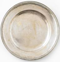 Werner antik vastagon ezüstözött kínálótál. Jelzett, kopással, d: 25 cm