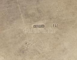 Werner antik vastagon ezüstözött kínálótál. Jelzett, kopással, d: 25 cm