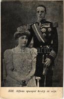 1908 XIII. Alfonz spanyol király és neje, Alfonso XIII, King of Spain and Victoria Eugenie of Battenberg, Queen of Spain
