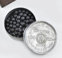 2 db régi fém doboz Knorr Atypirin + Selmeczi Miklós légfegyver golyó Újpest