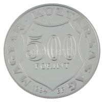 1994. 500Ft Ag "Kossuth Lajos" kapszulában, tanúsítvánnyal, dísztokban T:PP halvány patina...