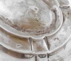 Ezüst (Ag) cukordoboz. Dianás jelzéssel, D mesterjeggyel. Kézzel készített, 196 g 11x10x10 cm