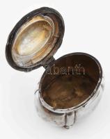 Ezüst (Ag) cukordoboz. Dianás jelzéssel, D mesterjeggyel. Kézzel készített, 196 g 11x10x10 cm