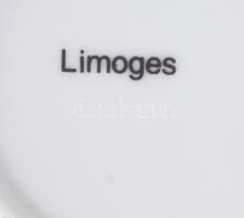Limoges porcelán kis kávés, mokkás készlet, kiöntő + 4 db csésze. Matricás, jelzett, kisebb kopásokk...