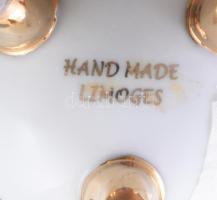 3 db Limoges porcelán tojás formájú ékszertartó dobozka. Részben kézzel festett, jelzett, kis kopáss...