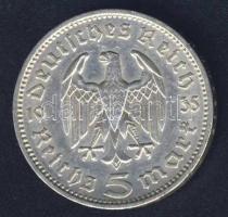 Német 3. Birodalom 1935F 5M Ag "Hindenburg" T:3+ ph