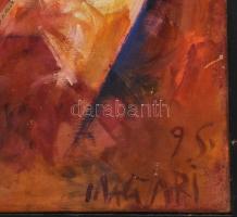 Magyar Márton (1958-): Absztrakt kompozíció (cím nélkül), 1995. Olaj, vászon, jelezve jobbra lent, h...