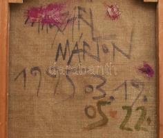 Magyar Márton (1958-): Absztrakt kompozíció (cím nélkül), 1995. Olaj, vászon, jelezve jobbra lent, h...