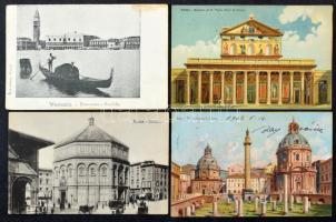 78 db RÉGI külföldi város képeslap vegyes minőségben: főleg olasz / 78 pre-1945 European town-view postcards in mixed quality: mostly Italy