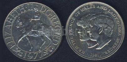 Nagy-Britannia 1977. 25p "Koronázási évforduló" + 1981. 25p "Károly és Diana" T:BU