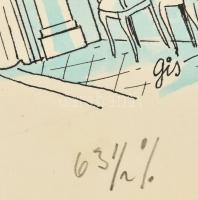 Szegő Gizi (1902-1985): Karikatúrák vázlatai. 15 db. Vegyes technika, papír, mind jelzett. Többségén...