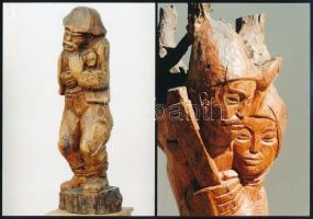 Szervátiusz Jenő (1903-1983) szobrászművész alkotásairól készült 4 db színes fotó, a hátoldalon feli...