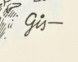 Szegő Gizi (1902-1985): Karikatúrák vázlatai. 19 db. Tus, papír, mind jelzett. Többségének hátoldalá...