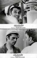 cca 1989 előtti ,,Jelenlét" című bolgár film jelenetei, 5 db vintage produkciós filmfotó (vitrinfotó, lobbyfotó) ezüst zselatinos fotópapíron, a használatból eredő (esetleges) kisebb hibákkal, 18x24 cm