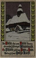 1912 Karácsonyi üdvözlőlap., 1912 Heilige Nacht / Christmas greeting art postcard