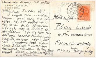 1942 Radnai-havasok, Muntii Rodnei; Ünőkő, téli sport, síelő. Kováts László mérnök felvétele / Varfu...