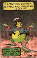 1904 La grenouille qui veut se faire aussi grosse que le boeuf. Mikado / French mocking propaganda, Japanese Emperor (EK)