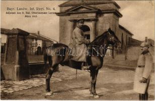 Első Világháborús Német katona., Bayr. Landw. Inf. Regt. No. 4. Adjutant des II. Bat. Oberleutnant Lerner März 1915 / WWI German military