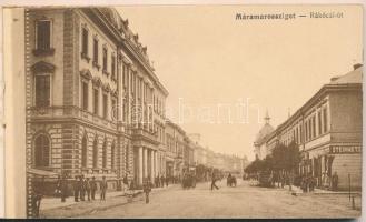 Máramarossziget, Sighetu Marmatiei;képeslapfüzet 10 képeslappal (utcák és épületek). Wizner és Dávid kiadása / postcard booklet with 10 postcards (streets views and building)