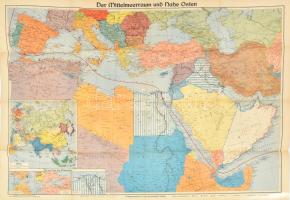 cca 1940 Földközi tenger térképe Bressendorf. 90x70 cm