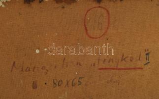 Máriási Masznyik Iván (1928-1997): Fényköd II. Olaj, farost, jelezve jobbra lent, hátoldalon autográ...