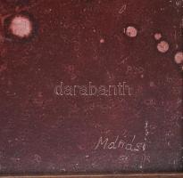 Máriási Masznyik Iván (1928-1997): Kozmikus térben. Olaj, farost, jelezve jobbra lent, hátoldalon au...