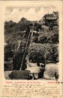 1902 Budapest I. Vársikló / Drahtseilbahn auf die Kgl. Burg (EK)